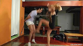 cristina's brutal ballbusting moments in wild comic action. damn, she kicks hard!