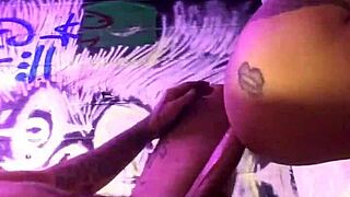 latina bent over tattooed pussy fucked by big cock