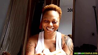 Intense Dick Massage by Ebony Amateur Couple