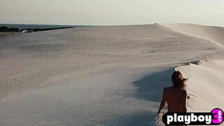 Medium tits brunette miluniel louis poses naked outdoor