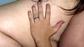 The horny chubby latina rides cowgirl, getting big ass and pussy deliciously fucked.