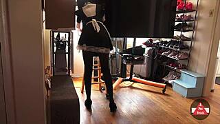 French Maid Vacuums Sexy House!