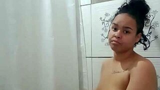 Latina Teen 18+ Teases in Shower While Fingering Her Tight Pussy