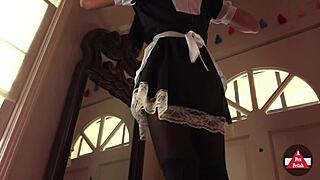 French Maid Vacuums Sexy House!