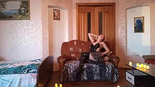 Redhead Cherry's Overknees Boot Play Teases Ass.