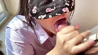 POV Thai Girl Deepthroat Blowjob in Toilet