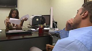 black candice nicole with big boobs sucks and rides white cock