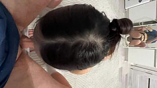 a brunette student teases before cum fills her 18+ mouth