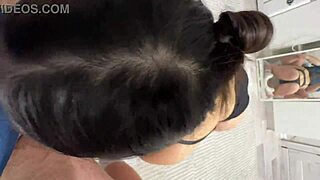 a brunette student teases before cum fills her 18+ mouth