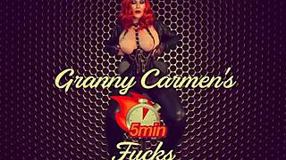 hey granny carmen claus, let’s fuck for christmas with creampie!