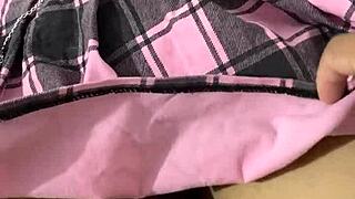 Teen 18+ in Miniskirt Begs Master for Anal in Home Video