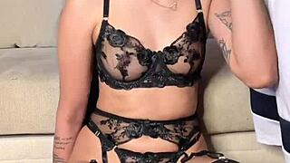 vertical lingerie blowjob with deepthroat sucking!