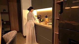 Latina Busty Brunette Shocked by Burglar Turns Into Hardcore Surprise