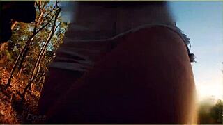 Stunning Milf Flashes Big Tits During Daring Public Bike Ride Outdoors.