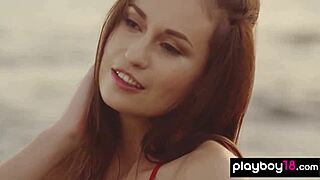 Petite naked Ukrainian babe Demi Fray teases outdoors. Her playful side shines bright!