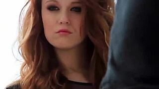 Bombastic Busty Redhead Teen Elizabeth Marxs Posing Naked On The Rooftop