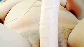 The Ecstasy Of A Petite Latina Cumming Hard While Penetrating A Giant Dildo