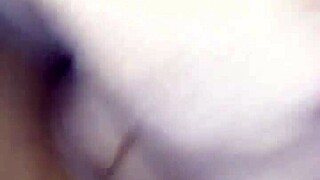 Clapping her tight pussy with raw power