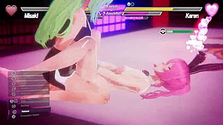 Lesbians battle with intense fingering