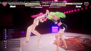 Lesbians battle with intense fingering