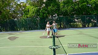 Yo, caught this tennis court cougar in action with Melanie Monroe and Oliver! 🎾