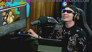 Blonde Brazilian Viamms Bends Over On Podcast Table, Tiny Panties Exposing Her Huge Pussy For Dirty Talk.