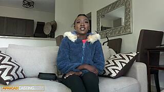 innocent skinny black babe says, i fell for the sex trap at fake casting