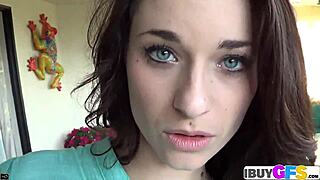 Sweet Brunette Dildo Rubbing And Licking