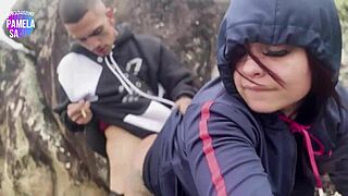 Young guy pounds big ass on public beach