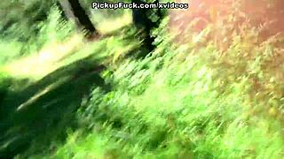 Beautiful girl gets her mouth fucked by a guy on the roadside in public