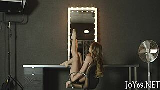 This teen babe rubs her tight wet pussy solo