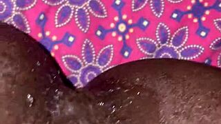 Ebony slut, take that creampie from my big black cock.