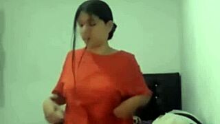 This university babe's stunning curves get intense oral action with big homemade assets on display.