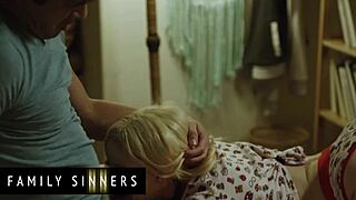 Family Sinners - Hot Blondie Gets Over Boyfriend By Comforting Stepbro