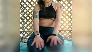 I fuck my pierced pussy outdoors with a dildo, feeling so slutty