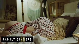 Family Sinners - Hot Blondie Gets Over Boyfriend By Comforting Stepbro