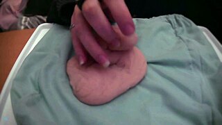 suggestive play with a soft fake cock in silence