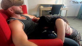 white trash wife gags on huge cum swallow 😈