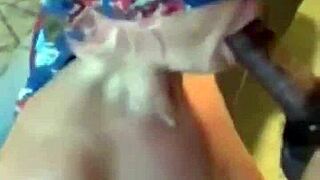 Blindfolded face fuck with huge monster cock 😈