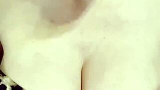 My pregnant wife drives me crazy sucking her big milky tits with raw passion