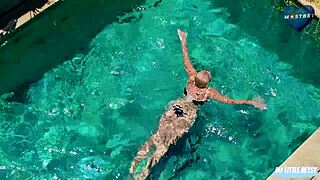 Ashamed of watching neighbor at pool, now fucking her in cowgirl pov.