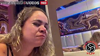 Fat latina milf endures deep throat bdsm with spanking and big cock, leading to vomit.