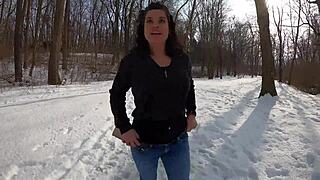 whaletail fetish with arctic milf showing off ass in public