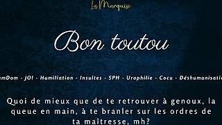 French Femdom Gives Jerk Off Instructions In Humiliating Cuckold Scenario