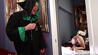 Sweet Witch Blows Teacher And Takes His Cock Up Her Ass!