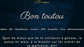 French Femdom Gives Jerk Off Instructions In Humiliating Cuckold Scenario