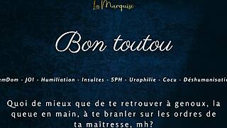 French Femdom Gives Jerk Off Instructions In Humiliating Cuckold Scenario