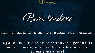 French Femdom Gives Jerk Off Instructions In Humiliating Cuckold Scenario