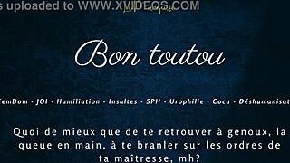 French Femdom Gives Jerk Off Instructions In Humiliating Cuckold Scenario