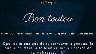 French Femdom Gives Jerk Off Instructions In Humiliating Cuckold Scenario